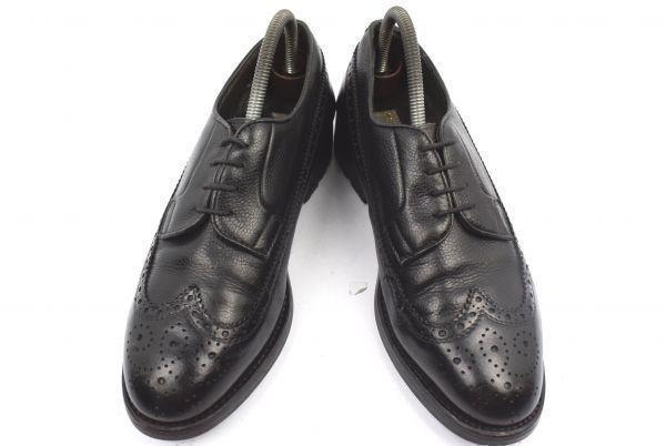 FABI/Vintage Handmade Leather Wingtip Shoes/26.0-26.5/Black/Dress/Business(USED)