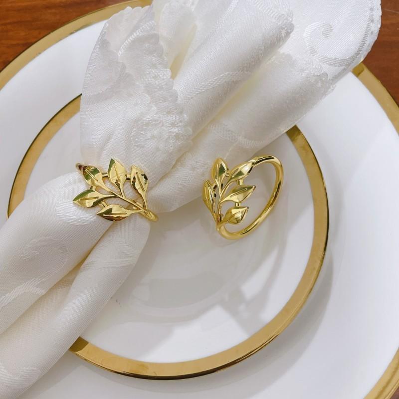 Diamond Napkin Ring Leaf Napkin Ring 6pcs
