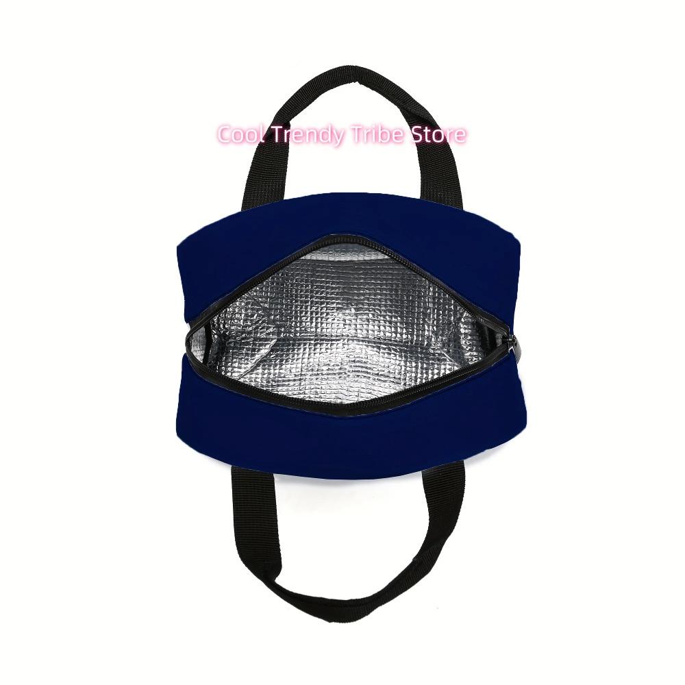 Insulated Lunch Bag Compatible for work, Travel & Picnics - Anime Salted Fish Print Tote with Ice Pack Compartment (Non-Food Con