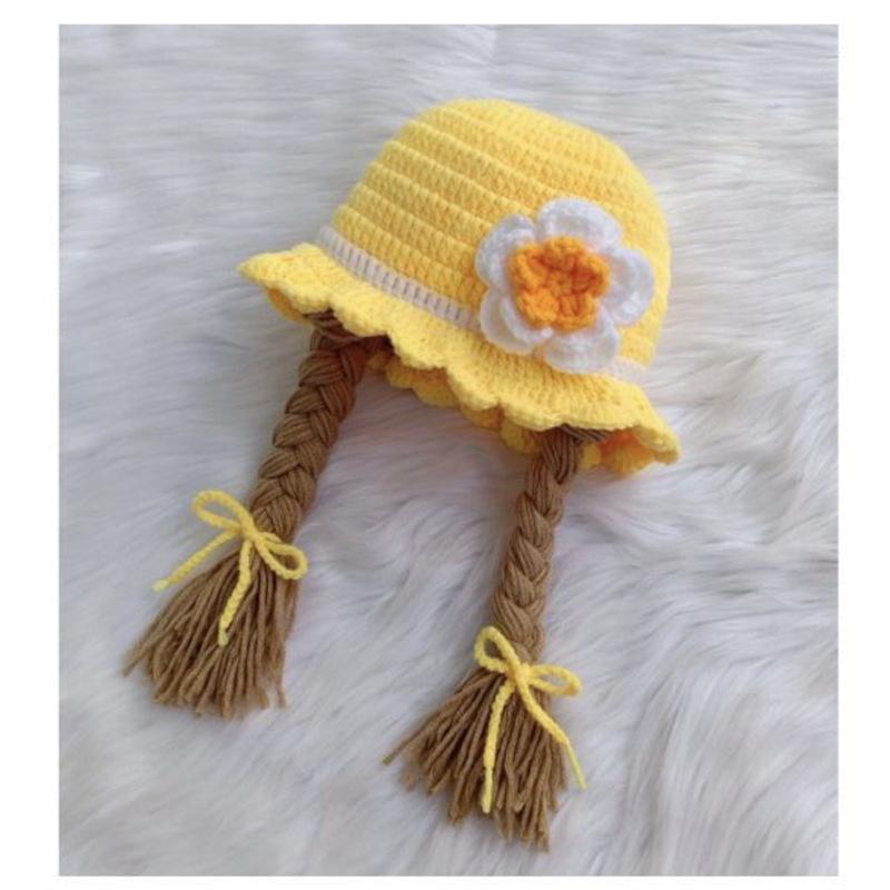New hand knitted funny woolen hat long horn lace clown pullover hat