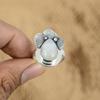 925 Sterling Silver Pear Rainbow Moonstone Stone Ethnic Statement Ring Jewelry