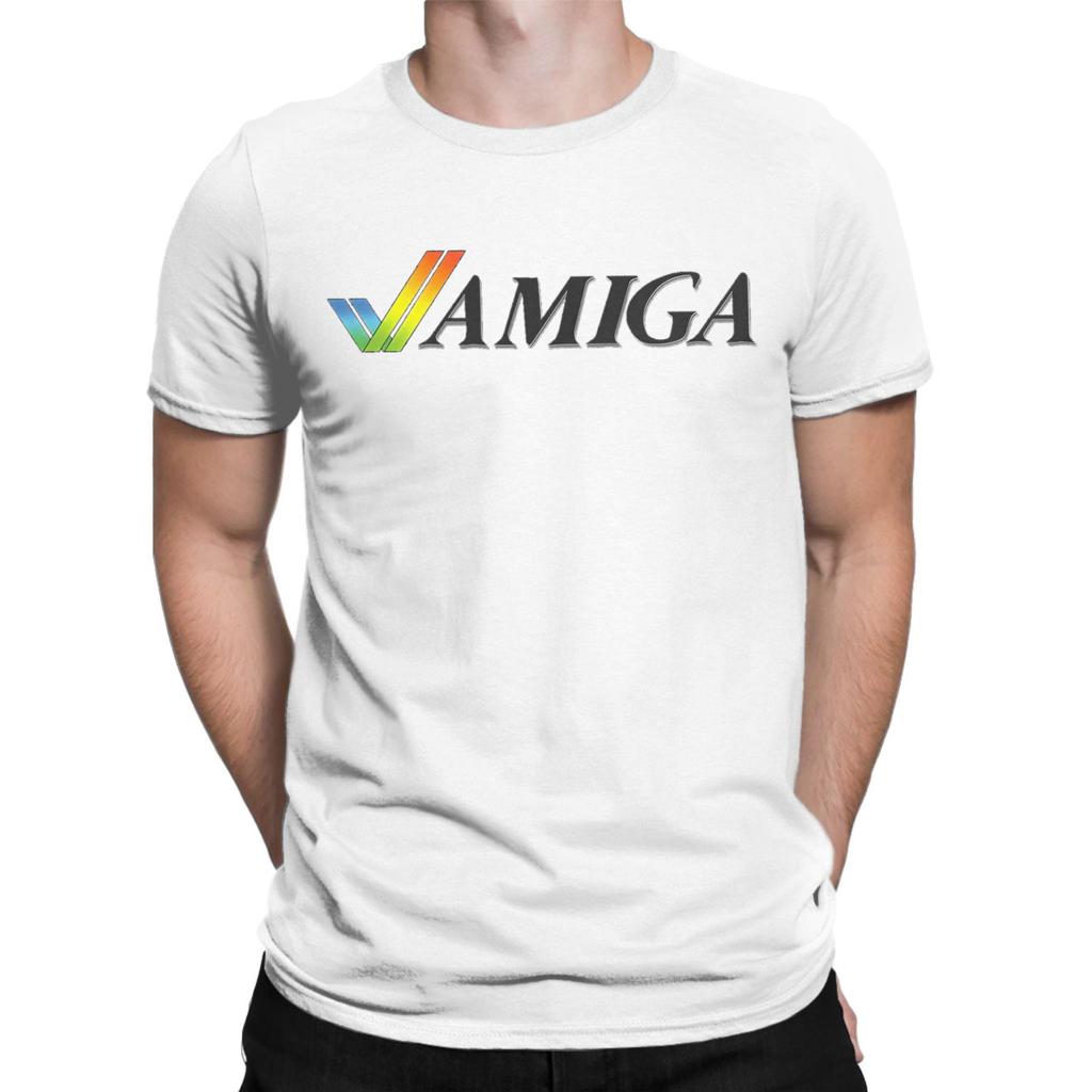 Amiga Retro Computing T-Shirt für Männer Frauen Reine Baumwolle Vintage T-Shirts Rundhals T-Shirts Kurzarm Kleidung Erwachsene