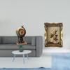 Globe Figurine Modern Statue Table Clock Collectible Desk Art Craft Ornament for Shelf Office