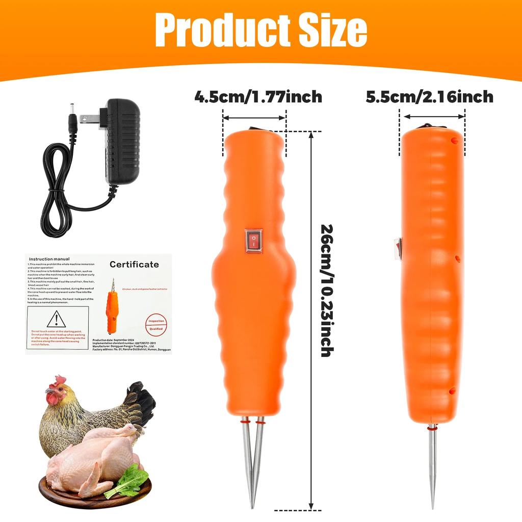 Plumeuse électrique pour volaille Plumeuse à main rapide pour poulet, canard, oie Retrait des poils Étanche Outils pour les poils de volaille