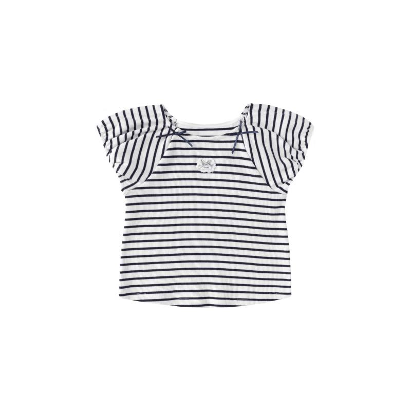 Balabala Girls' Striped Short Sleeve T-Shirt