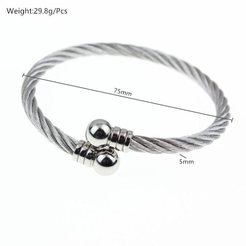 European and American Stainless Steel Electroplated Open Bangle - Waterproof Unisex Jewelry