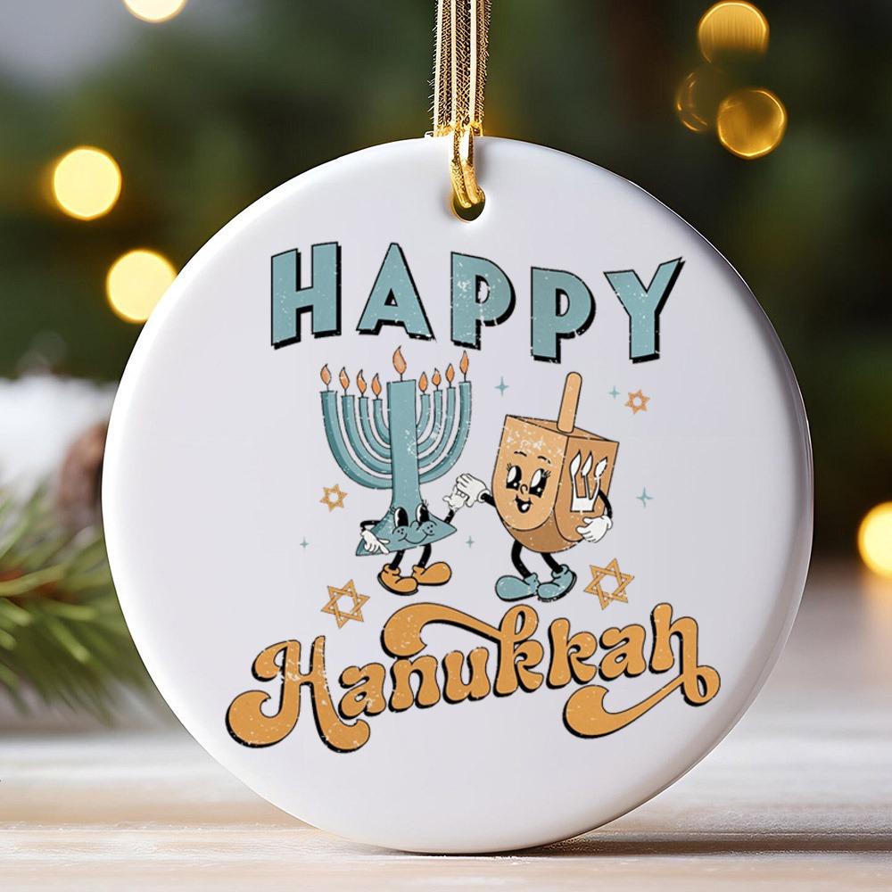 Happy Hanukkah Ornament Chrismukkah Keepsake Interfaith Family Gift Ideas Je and Christian Family Decorations