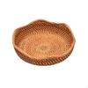 Handwoven Basket Round WavyRim Rim Shallow for Kitchen Counter, Tabletop S Wave