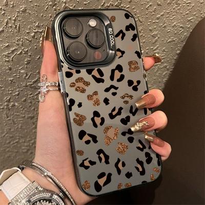 Lüks leopar desenli Elektroplate Gümüş IMD Kılıf Samsung Galaxy S24 S23 S22 S21 Ultra Plus FE A13 A14 A23 A15 A35 A55 için Kapak