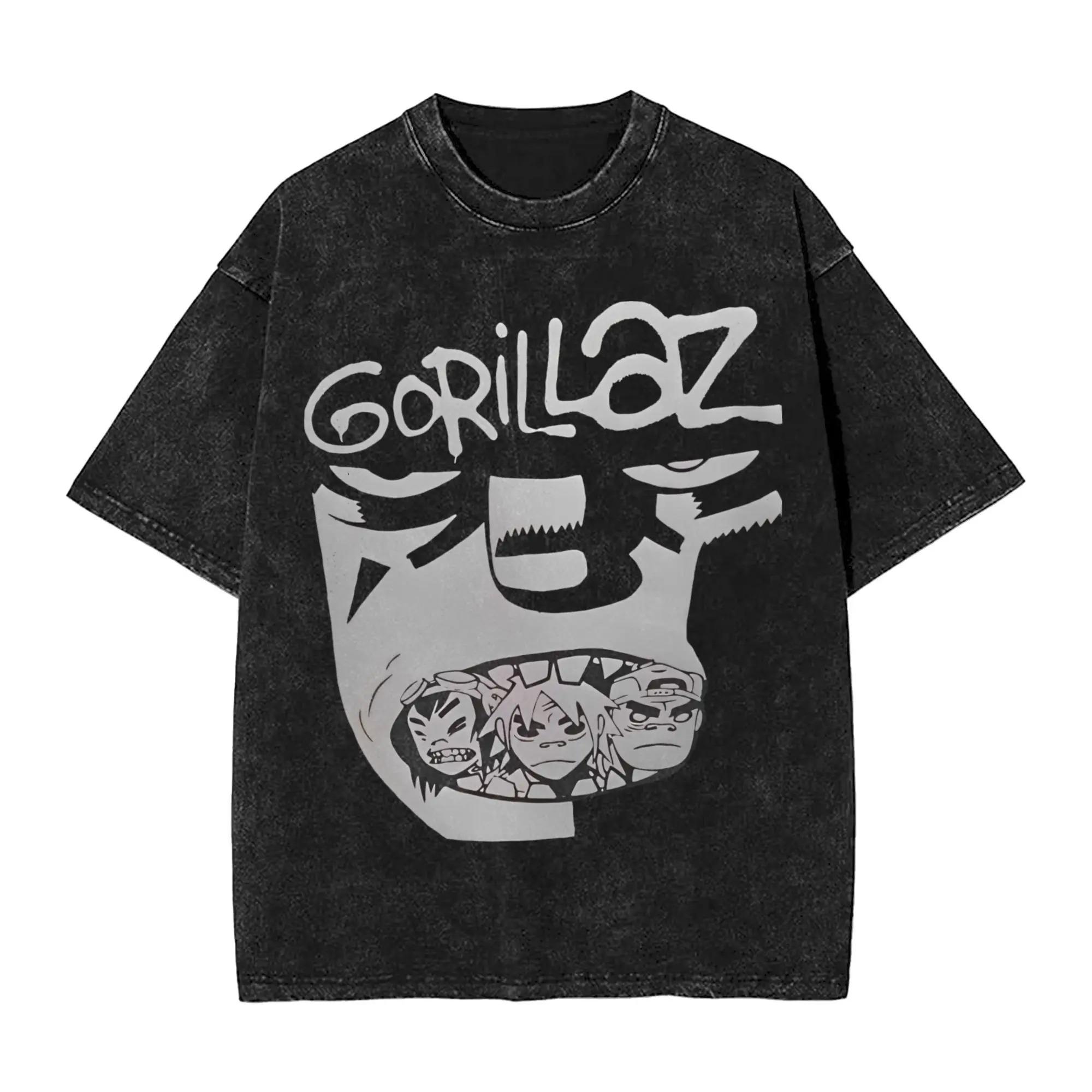 Classic Virtual Band Gorillaz Graphic Print TShirt Streetwear Fashion Tees Unisex Women ShortSleeved Loose Cotton Oversized Tops S