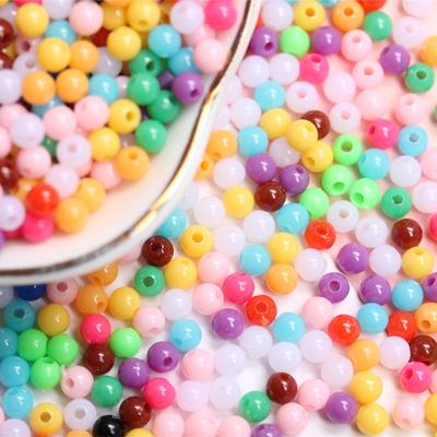 Fabrication de bijoux couleur unie, bricolage pour accessoires faits à la main, 1500 pièces de perles rondes en vrac de 4mm, créatives