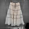 2025 Autumn/Winter French Romantic Lace Pleated A-line Skirt