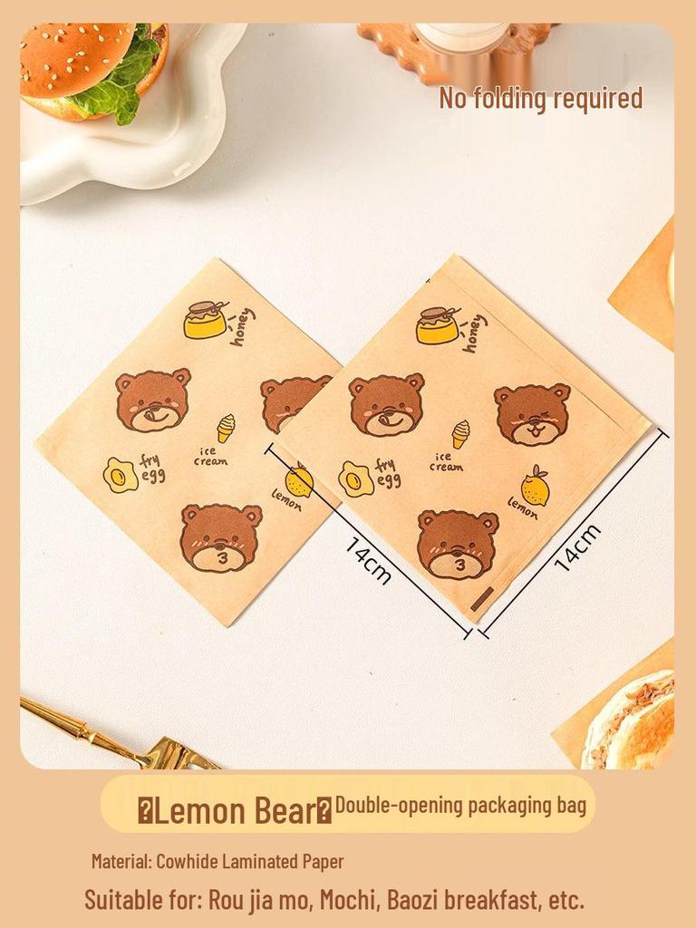 Jednorazowa papierowa torba odporna na olej na kanapki, hamburgery, naleśniki i artykuły śniadaniowe