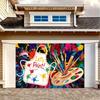 2D Printed Colorful Paint Splatter Background for Art Class Photoshoot