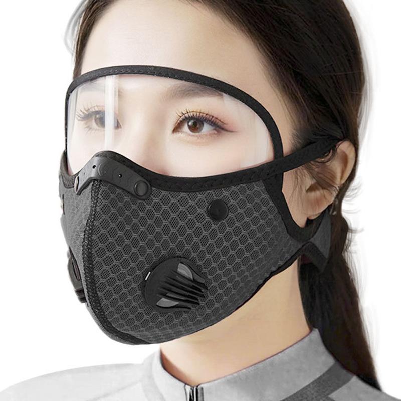 New Cycling Face Mask With Filter Goggles Dust Mask Sport Washable Reusable Facemask For Men Bandana Actived Carbon Filters