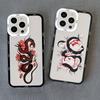 Rose Floral Snake Clear Phone Case For IPhone 11 14 Pro Max 13 12 Pro Max X XR XS SE2 14 8 7 Plus Transparent Back Cover Fundas