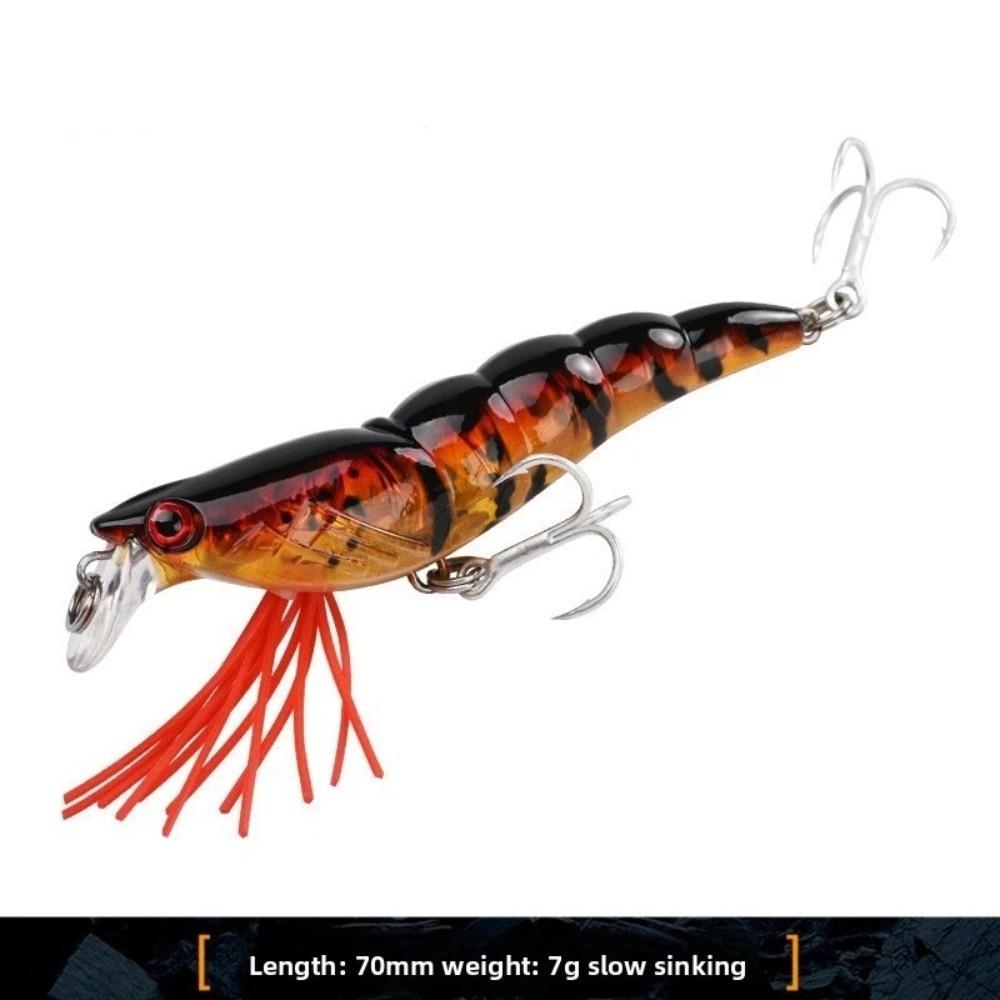70mm Length 3D Flash Shrimp Longcast Design Shallow Minnow Slow Sinking Wobbler  Predator Fishing