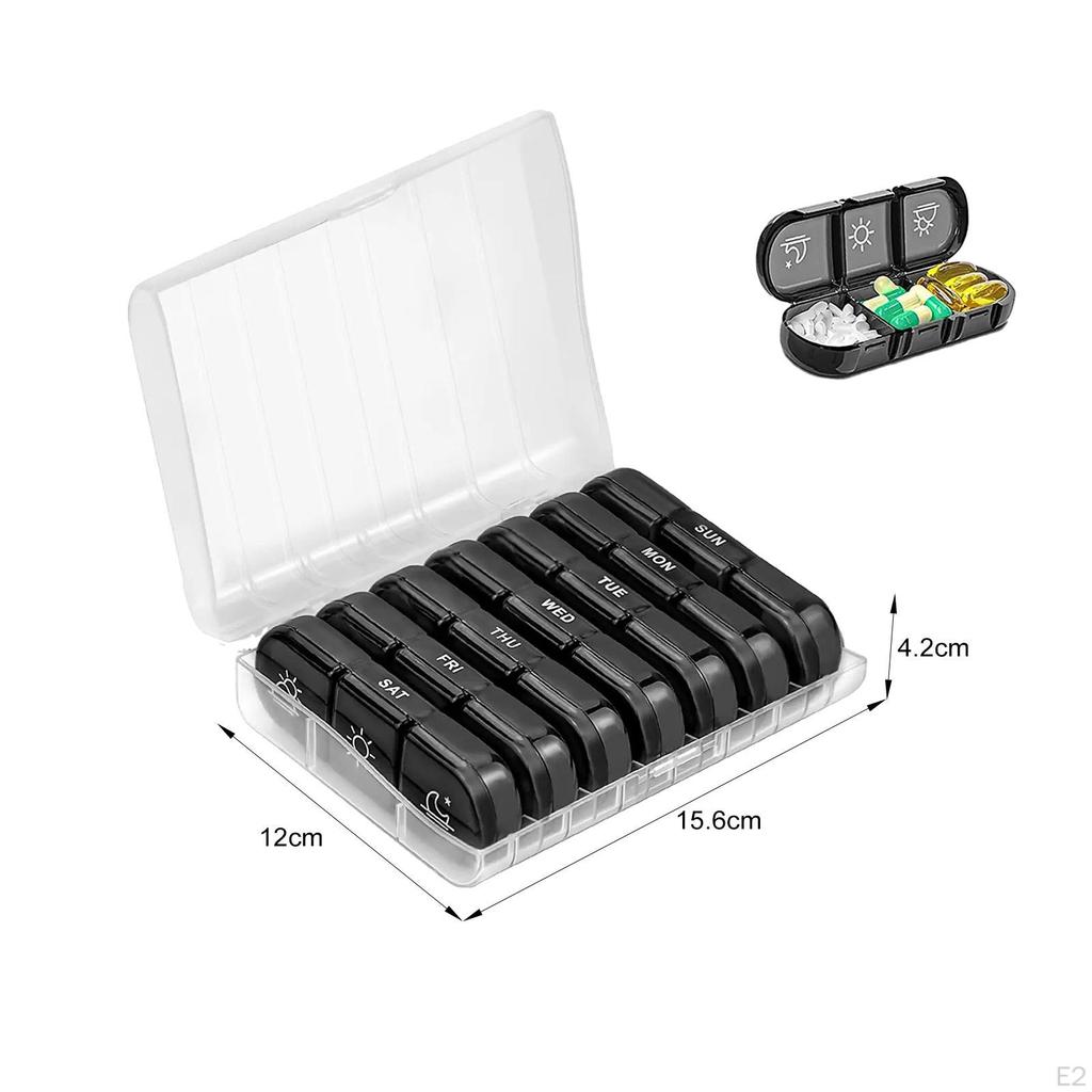 Daily Tablet Box Case AM Portable Seven Days Boxes 3 Times A Day Container for Fish