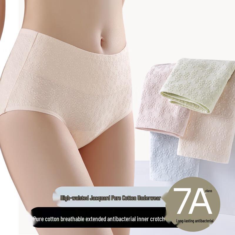 Palando Women's Jacquard Cotton High-Waist Seamless Briefs