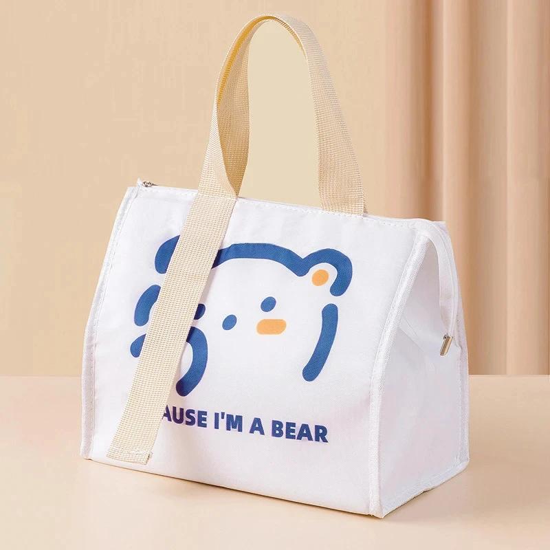 Large Capacity Lunch Bag With Aluminum Foil Insulation For Work Simple And Practical Top Handle Bag