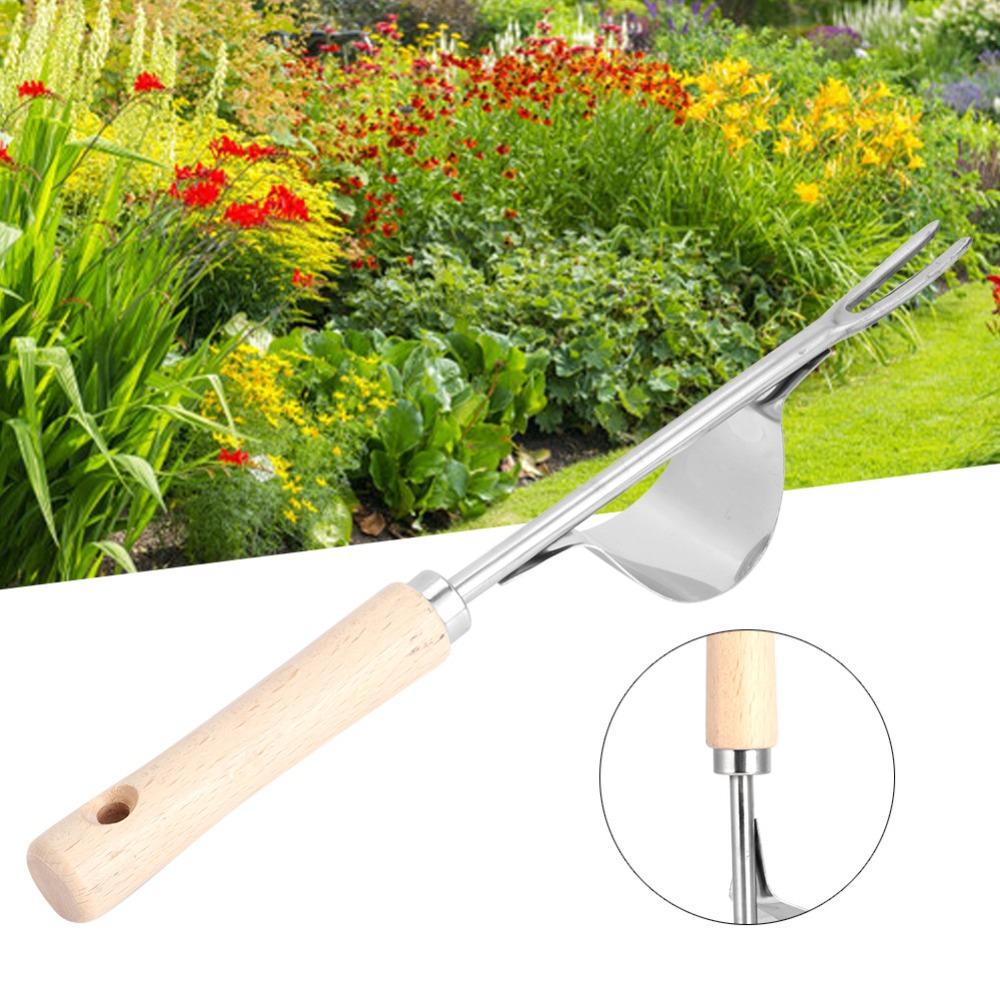 2PCS Silver Weed Puller Tool Multifunction Hand Weeder Fork Durable Garden Weeding Tool