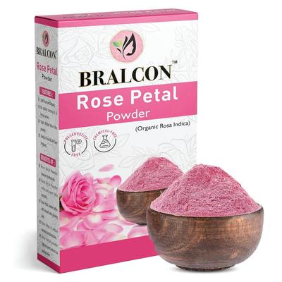 BRALCON Rose Petal Powder - 100g | 100% Pure & Natural Rosa Indica Powder for Facial & Skin Care | Face Mask