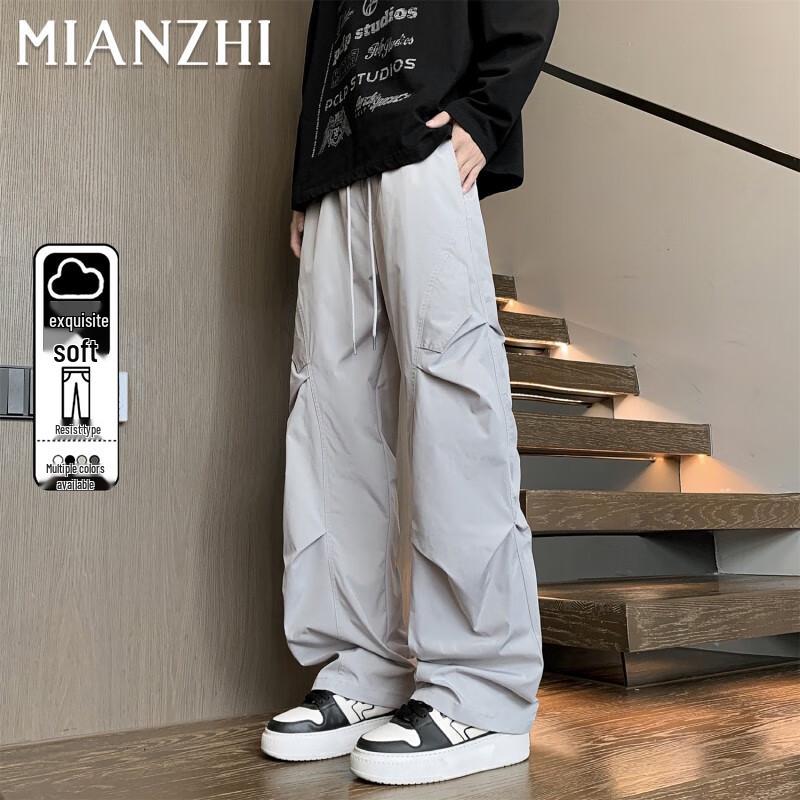 

Men s Casual Wrinkle-Texture Straight-Leg Cargo Pants 3XL