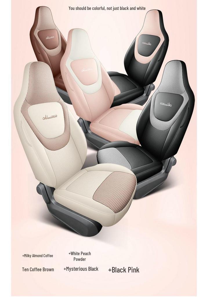 Wuling Mini 3rd Gen Car Seat Cover - Cartoon Design, Full Coverage, All-Season, Universal Fit for 24 Models