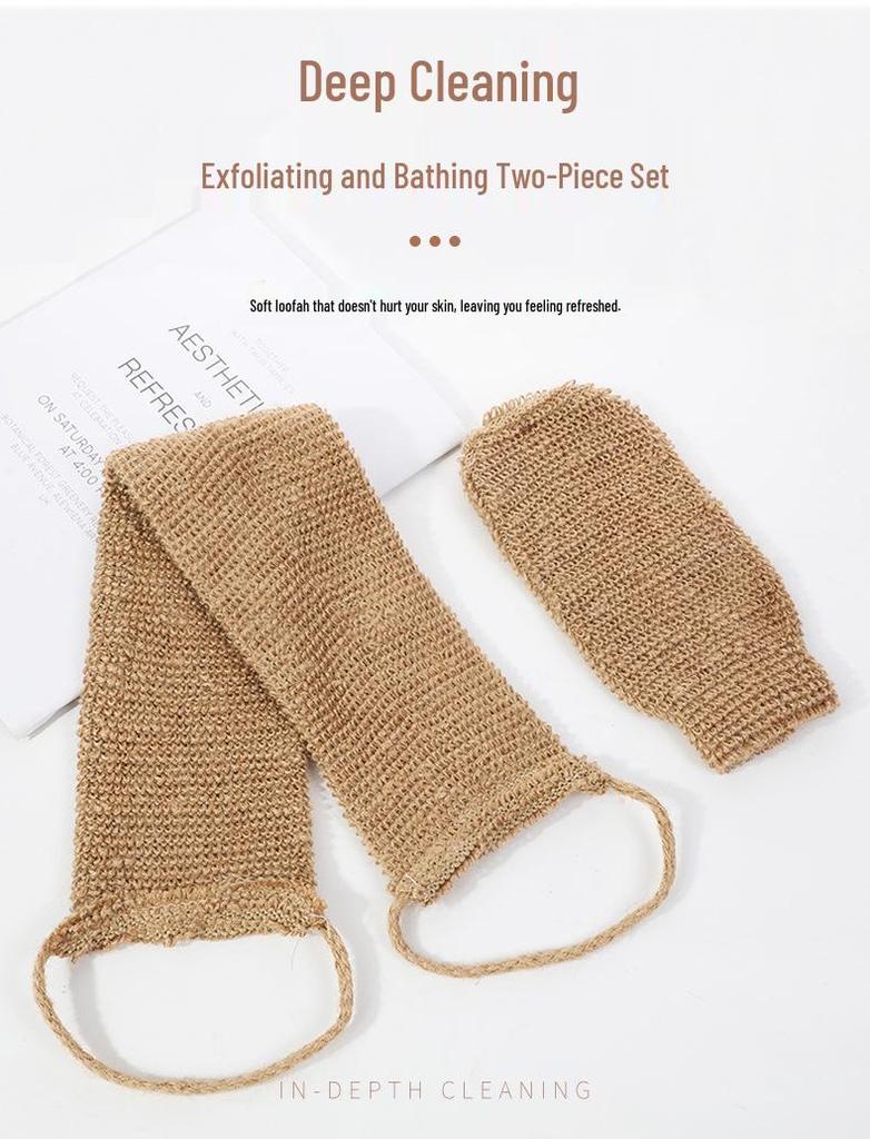 Ramie Sisal Body Scrub Set & Jute Bath Gloves
