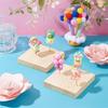 ABIY 2Pcs Mini Square 3.9X3.9 Inch Wooden Skewer Holder Pick Display Stand For Craft Pottery Clay Models, 160 Holes