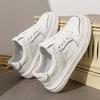 Microfiber Leather Surface Thick Sole Heightening Punching Breathable Small White Shoes Low-Top Lace-Up Daily Leisure Sports Board Shoes Men'S Shoes
