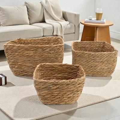 Seagrass Square Baskets – Natural – Set of 3