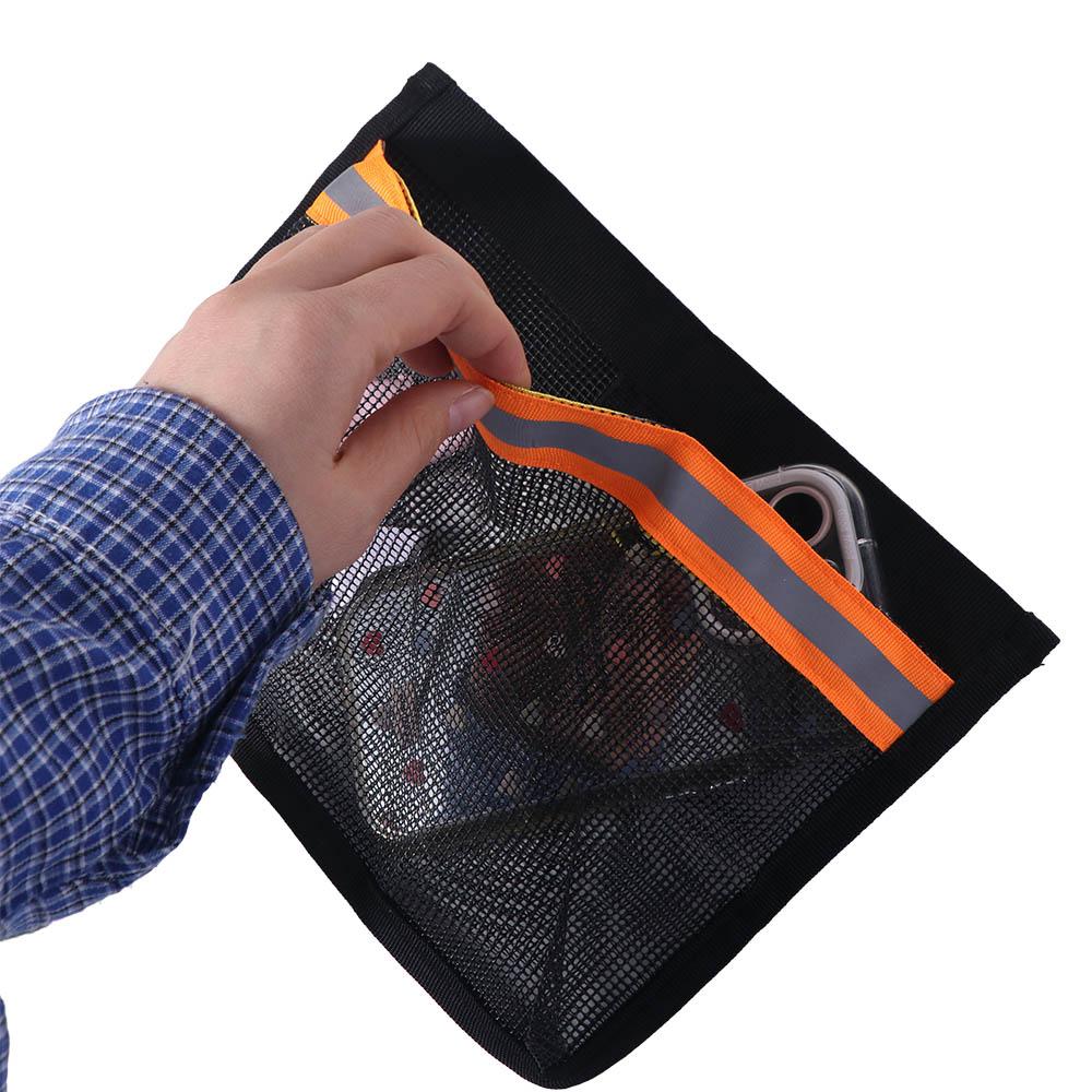 with Reflective Strips Boat Storage Mesh Bag Portable Deck Storage Pouch  for Fishing