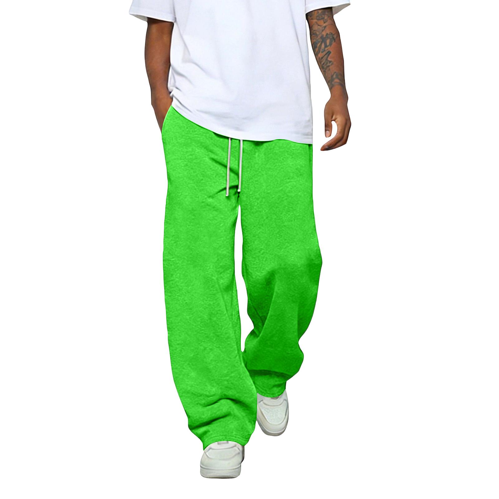 Herren Farbe Locker Weites Bein Jogginghose Herren Freizeit Mode Jogginghose XXXL grün