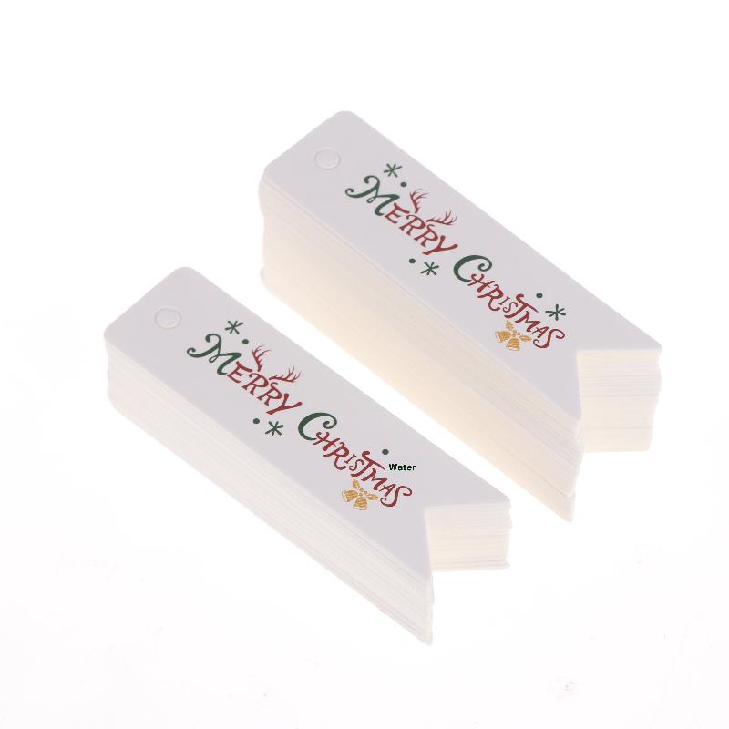 100Pcs Christmas Gift Tags Holiday Present Labels With Merry Christmas Lettering Design Decorative Hanging Tags