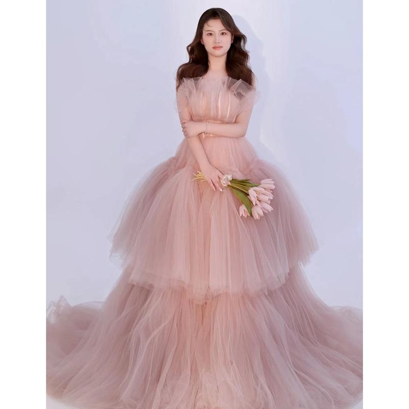 Wedding Photo Title Clothing Beautiful Pink Light Wedding Dress Colored Dress Couple Mori