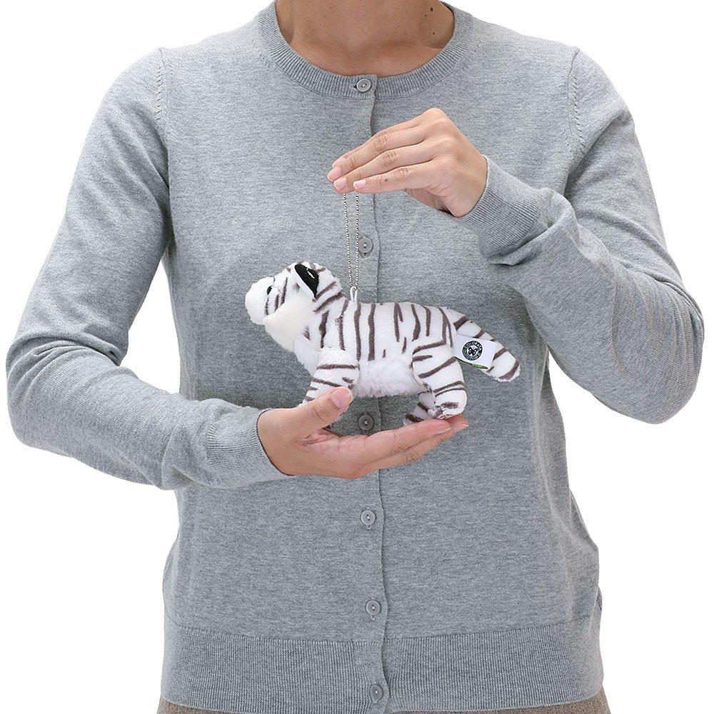 COLORATA White Tiger Plush Mascot (Realistic Wild AnimalWith Chain) Cute Animal Keychain Doll Gift (Twice Tested)