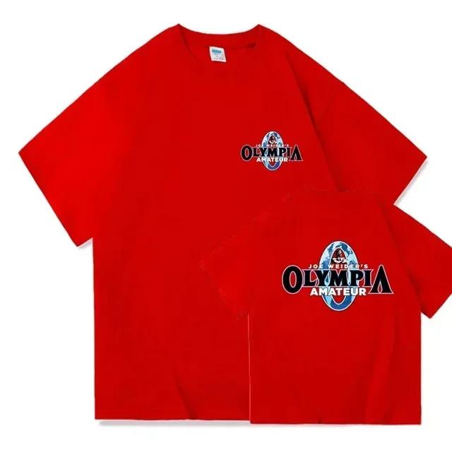 Unisex Tees Joe Weiders Olympia Amateur Cotton Short Sleeve Double Side Print Tshirt Daily Casual Couple Clothes Oversized Tops S