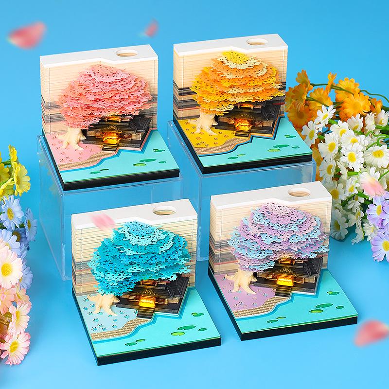 2026 3D Skulpturaler Haftnotizenkalender: Kreative Blumenrispen & Personalisierbare Ziergeschenke