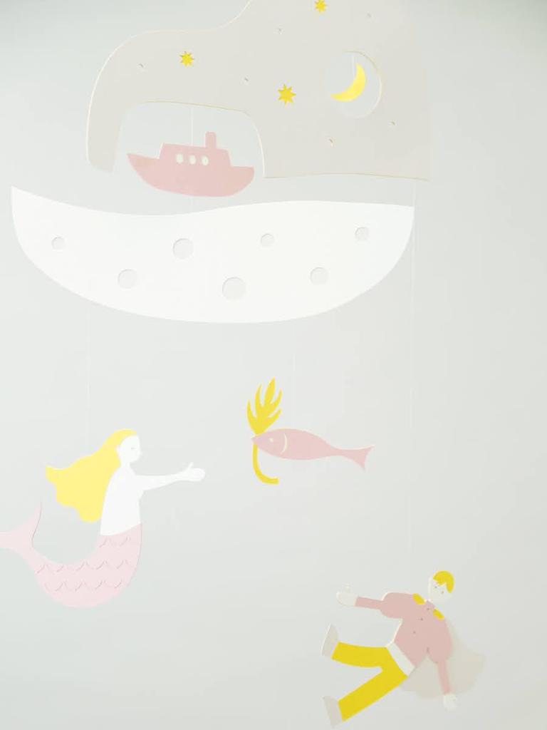 Mobile "The Little Mermaid" Baby Gift for Girls, W30cm x H50cm, Made in Japan