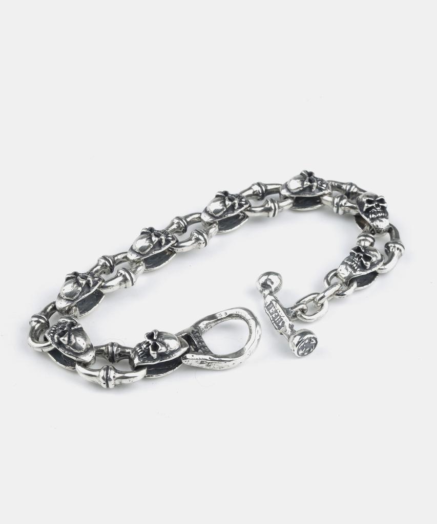 Sheen666 Skull Link Silver Bracelet