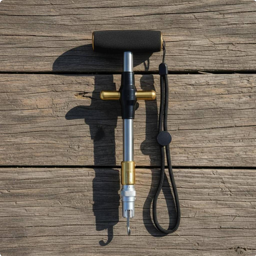 SelfLocking Hook Remover OneHand Aluminum Fishing Dehooker Stainless Steel Head for Anglers,