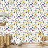 Flowers and Leaves Wallpaper White, Cream and Blue for Living Room and Bedroom 50x1000
