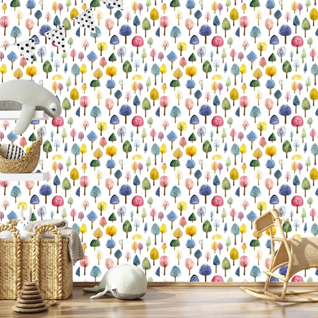 Flowers and Leaves Wallpaper White, Cream and Blue for Living Room and Bedroom 50x1000