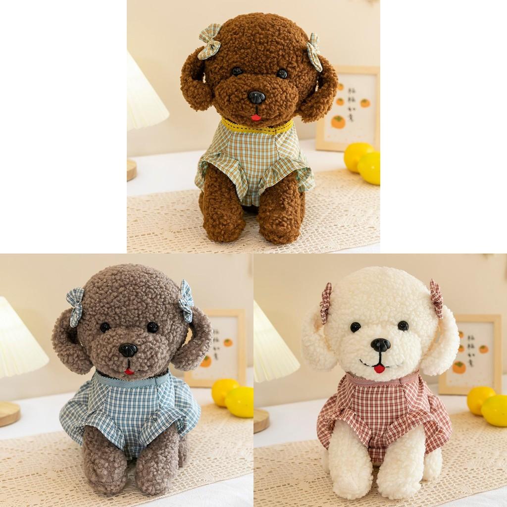 Adorable Dog Teddy With Dress Plush Toy Animal Stuffed Doll Kids Decoration Gift