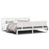 Bed Frame with Headboard Without Mattress White 200x200 Cm