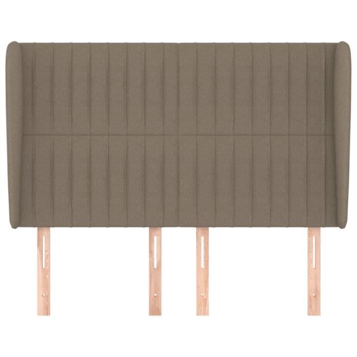 VidaXL Tête de lit avec oreilles Taupe 147x23x118-128 cm Tissu3118196