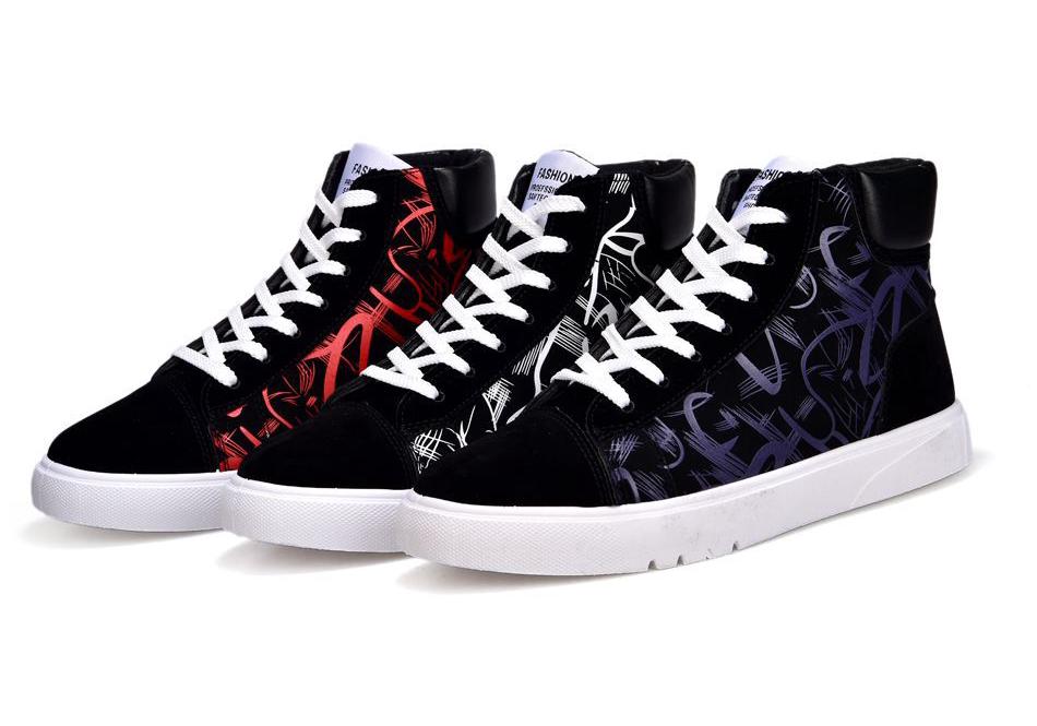 Clearance Autumn/Winter Korean Canvas Men's Color Block Casual Shoes Mid-High Top Trendy Breathable Board Shoes Martin Boots