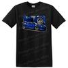 Blue Sports Car Graphic T Shirt Cool Auto Racing Car Tee Graphic Design
