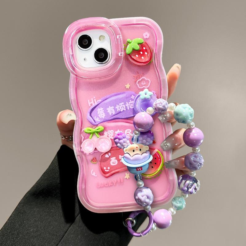 Berry Has Troubles Doll Bracelet Suitable for Apple 16 Mobile Phone Case Pura70pro Double Bracket 15 Cute 13 Sweet X